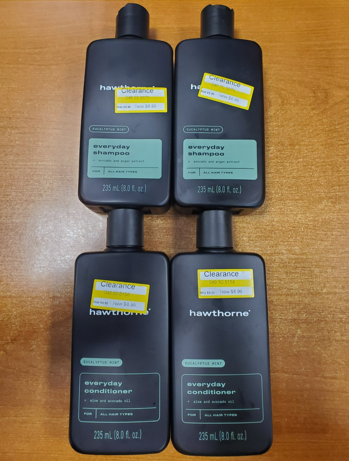 4 Pack: Hawthorne Everyday Shampoo & Conditioner Eucalyptus Mint 8 oz. ea E7E