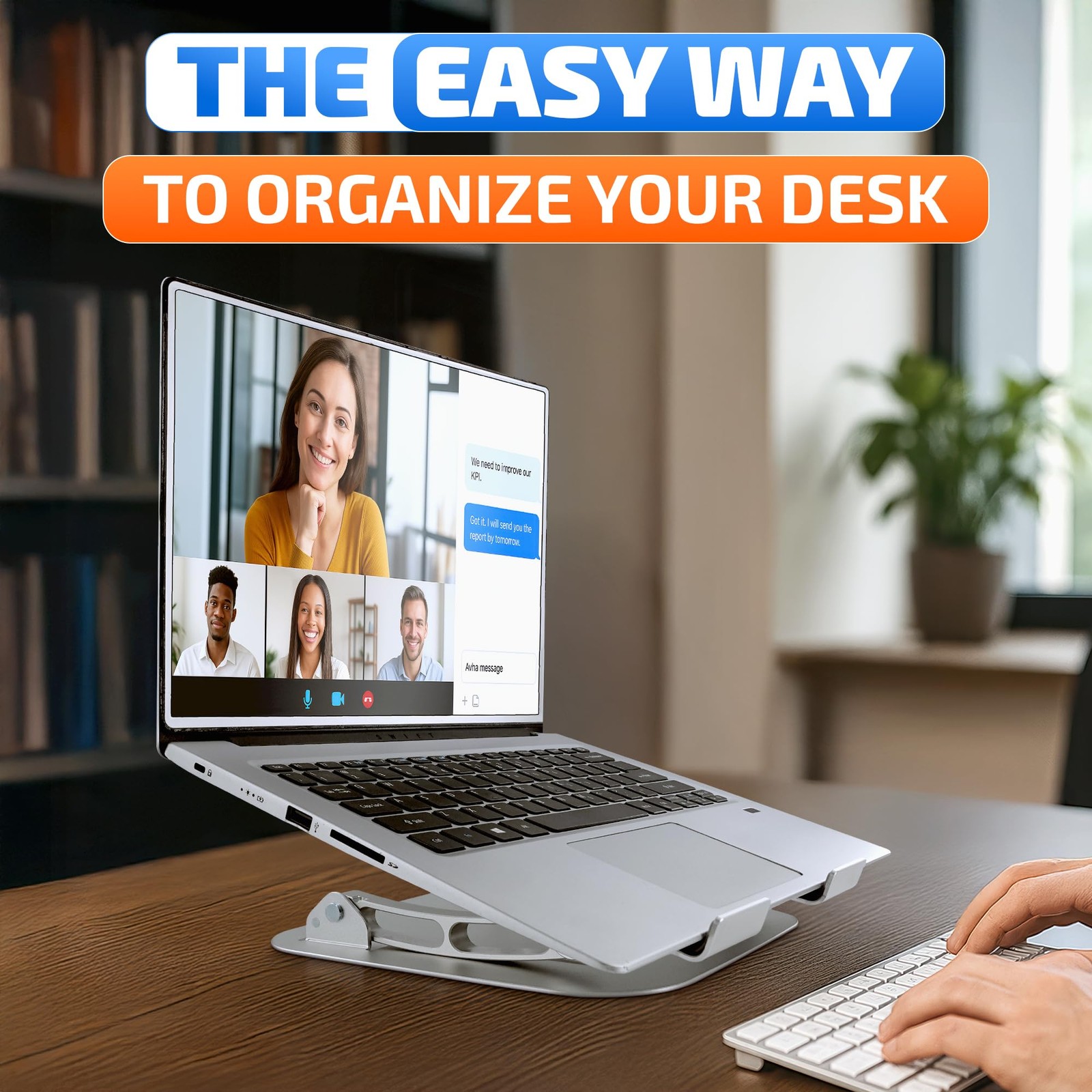 Laptop Stand Height Angle Adjustable Computer Desk Holder Vented Riser