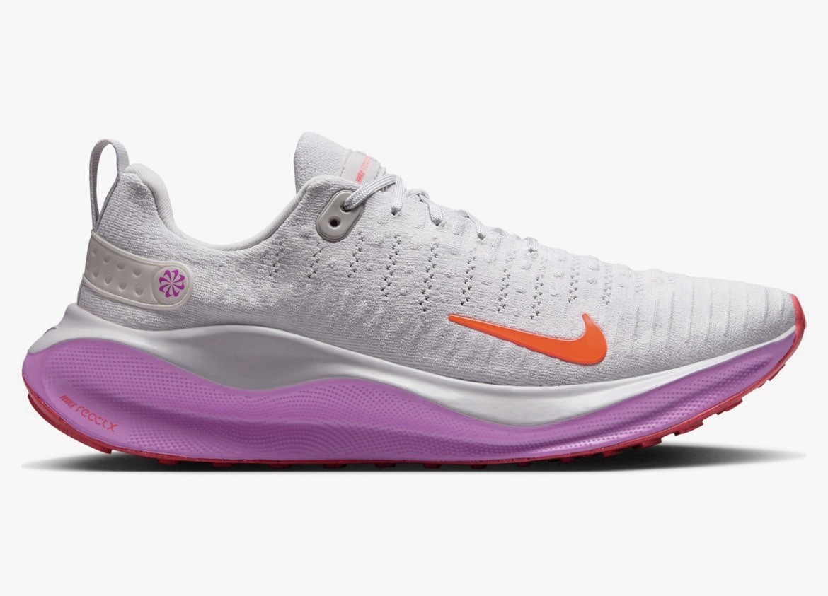 Nike ReactX Infinity Run 4 Vast Grey Hyper Violet Bright Crimson DR2665 Men’s 11