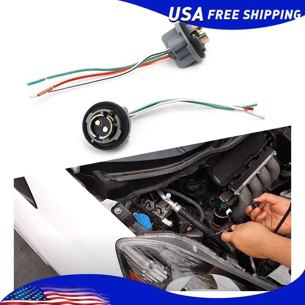 2Pcs Pigtail Wire Female Socket 1157 U Two Harness Front for Turn Signal Base K