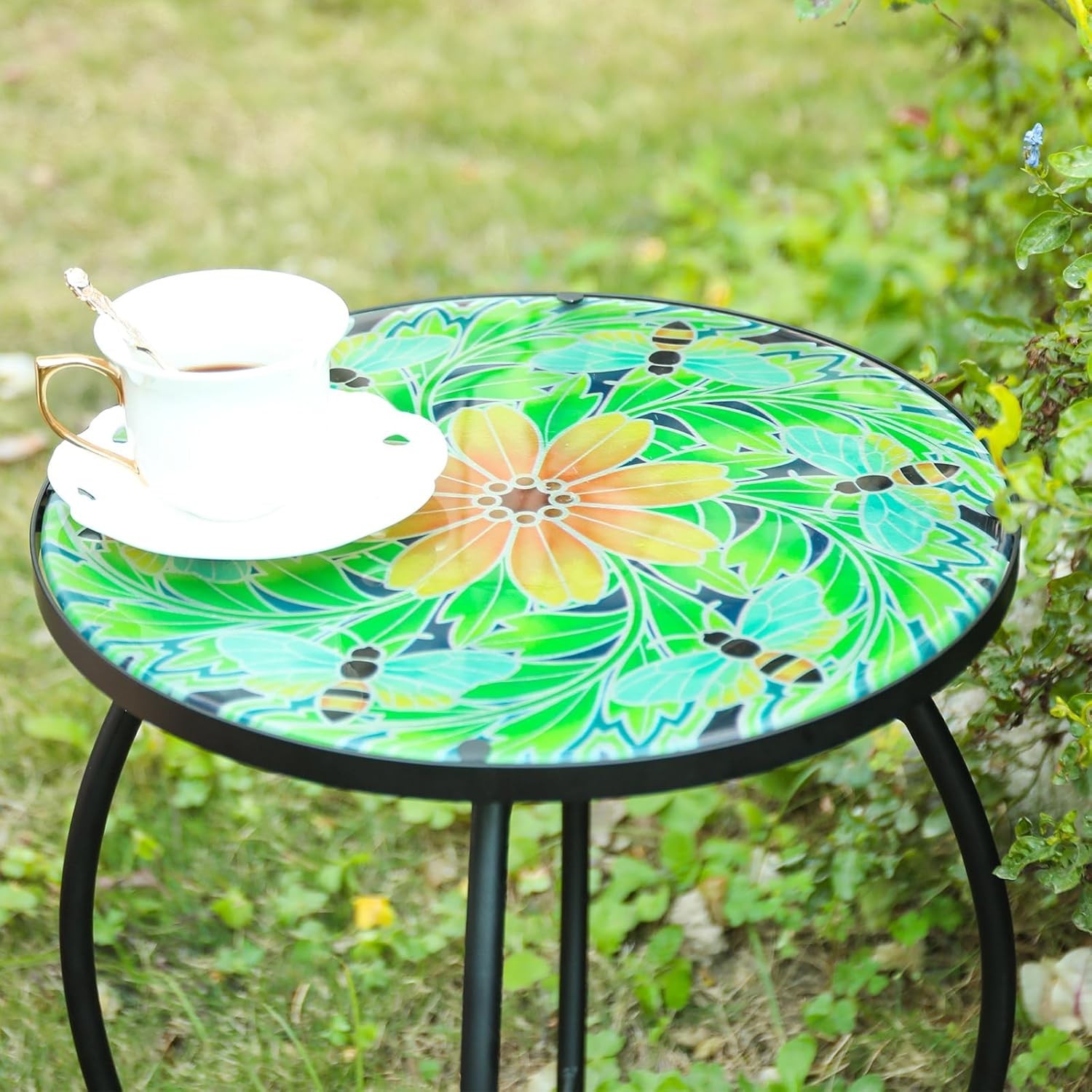 Versatile 14-Inch Round Table for Plants, Drinks, or Indoor Decoration