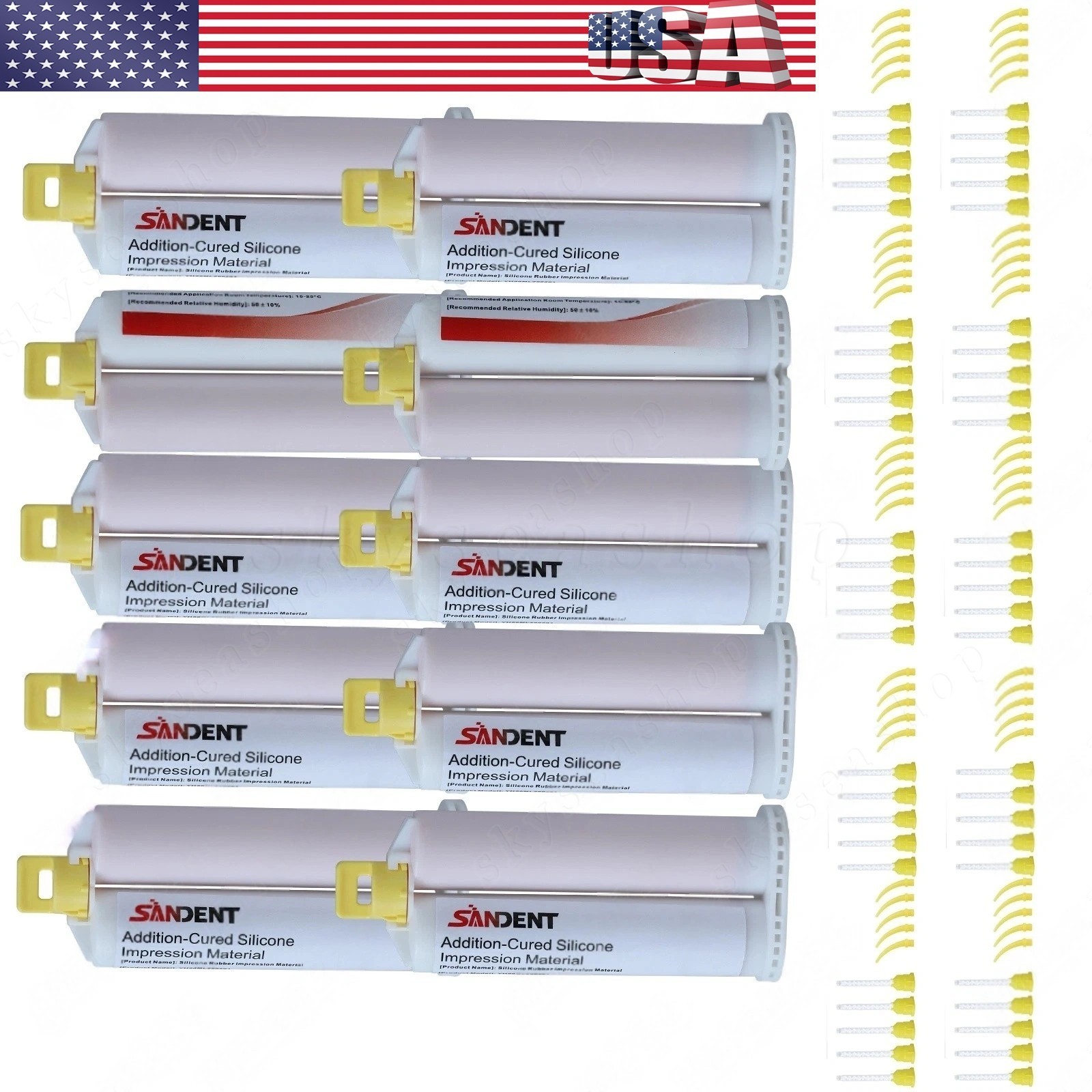 10 Impression Material VPS - Light Body Fast Set 10 x 50ml Cartridges 50 Tips