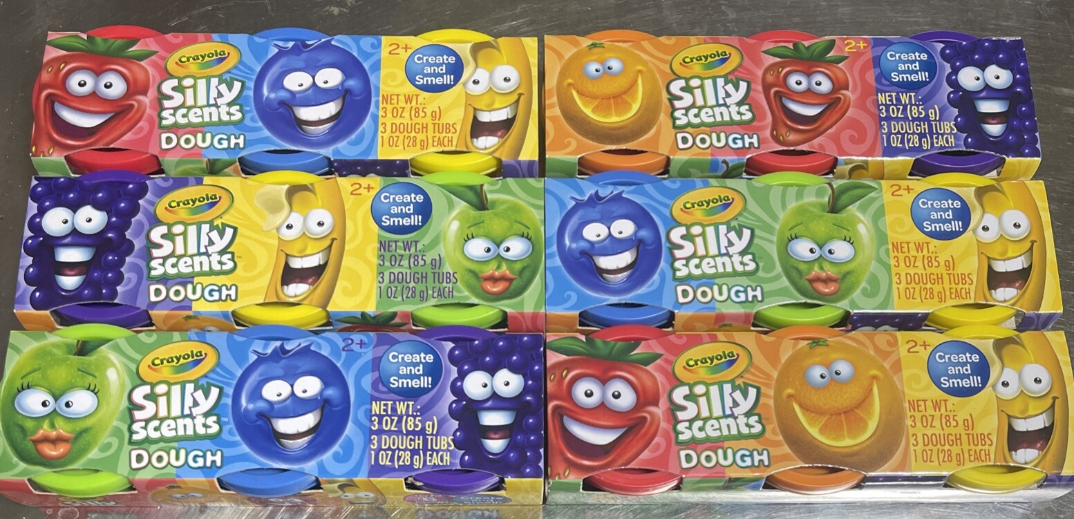 6 Packs Crayola Silly Scents Dough - 3 Tot In a Pack