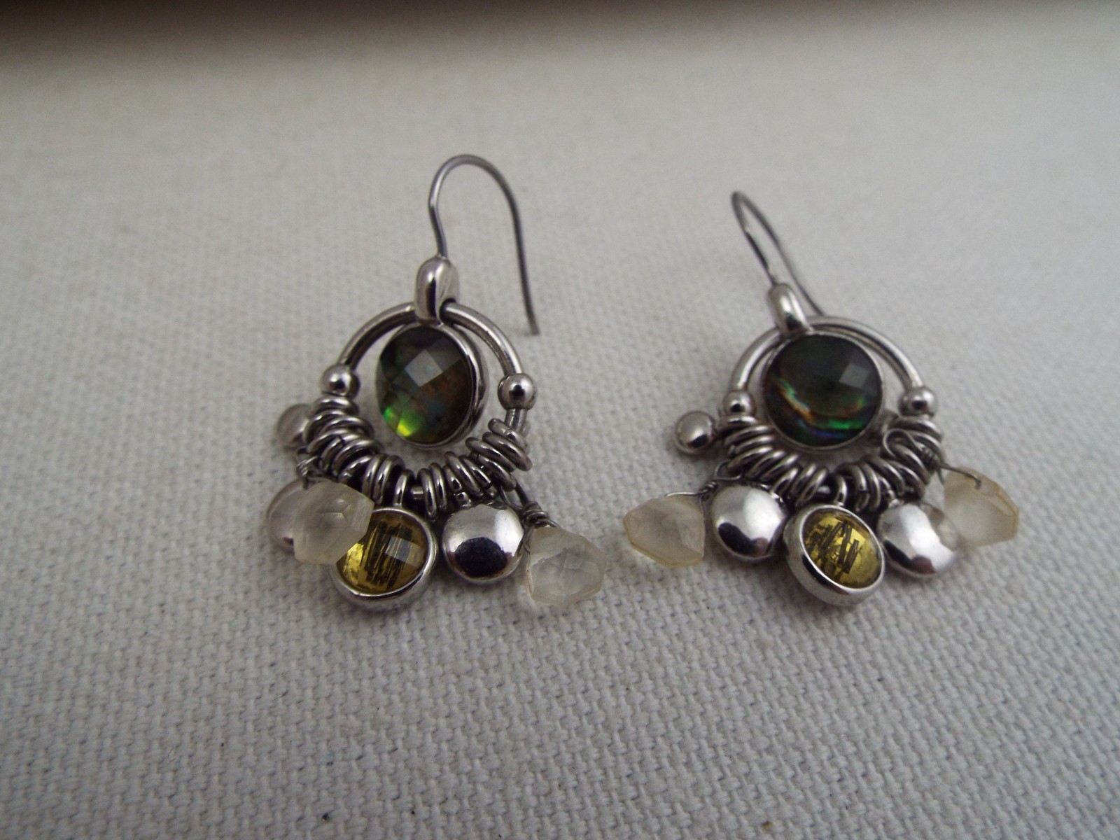 LIA SOPHIA Silvertone Abalone Pierced Earrings (J26)
