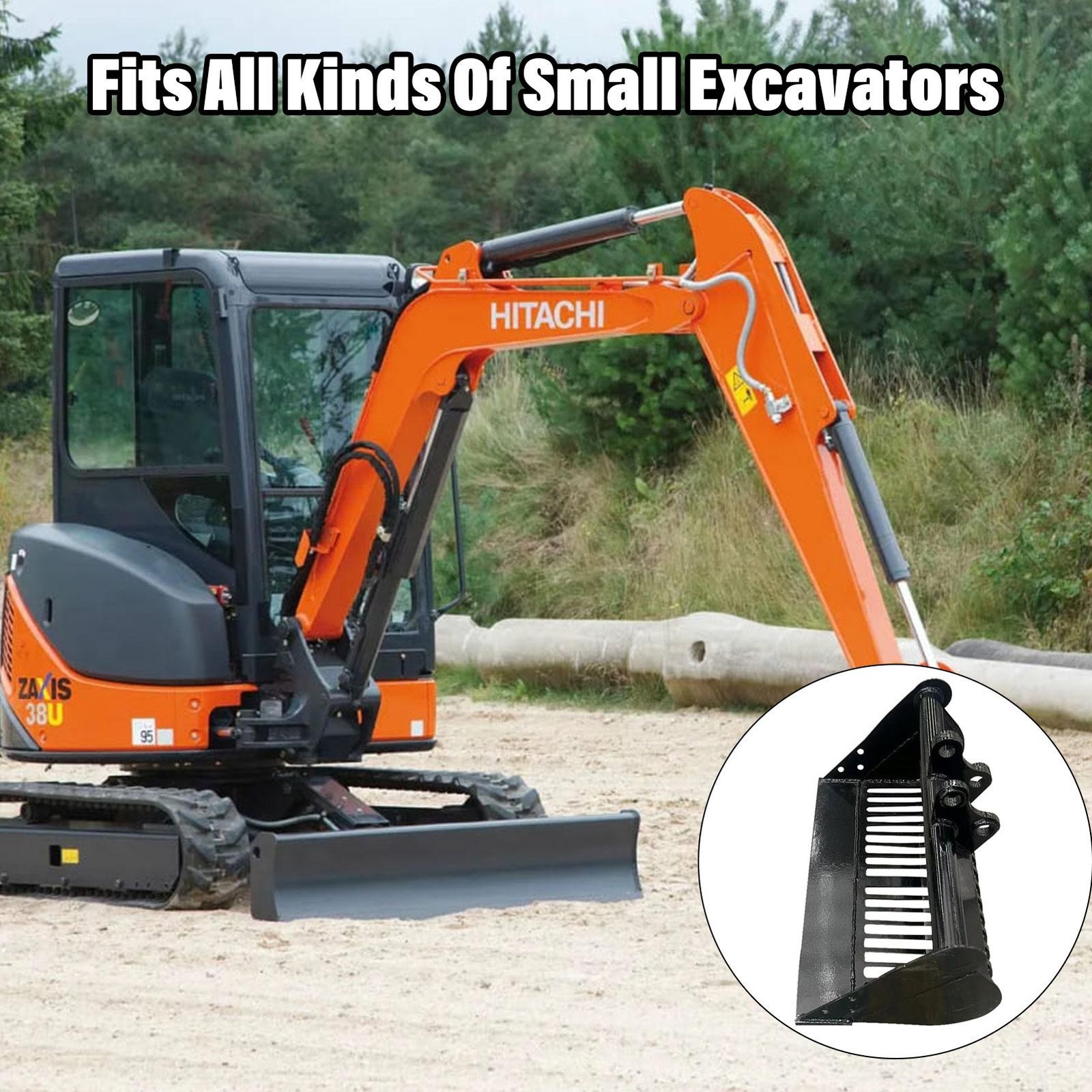 For Mini Excavators 600mm Attachment Screening Skeleton Bucket