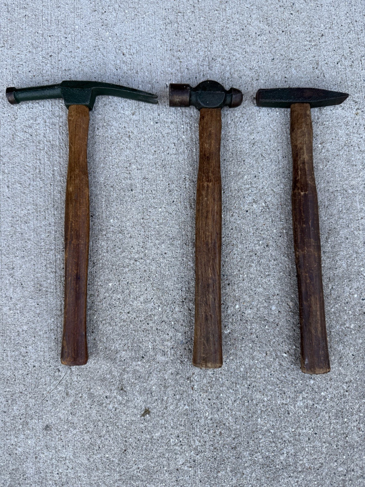 (3) VTG Lightweight Tack Upholstery Jewelry Silversmith Hammers Wooden Handles