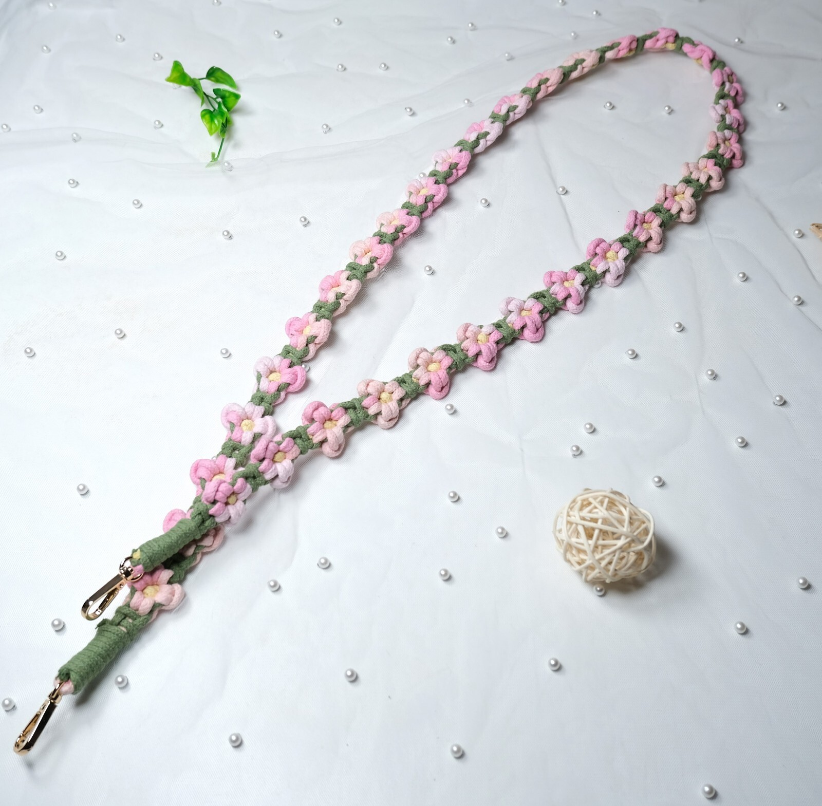 Shoulder Strap Bag Accessory Charm Flower Lanyard Mobile Phone Strap Crossbody