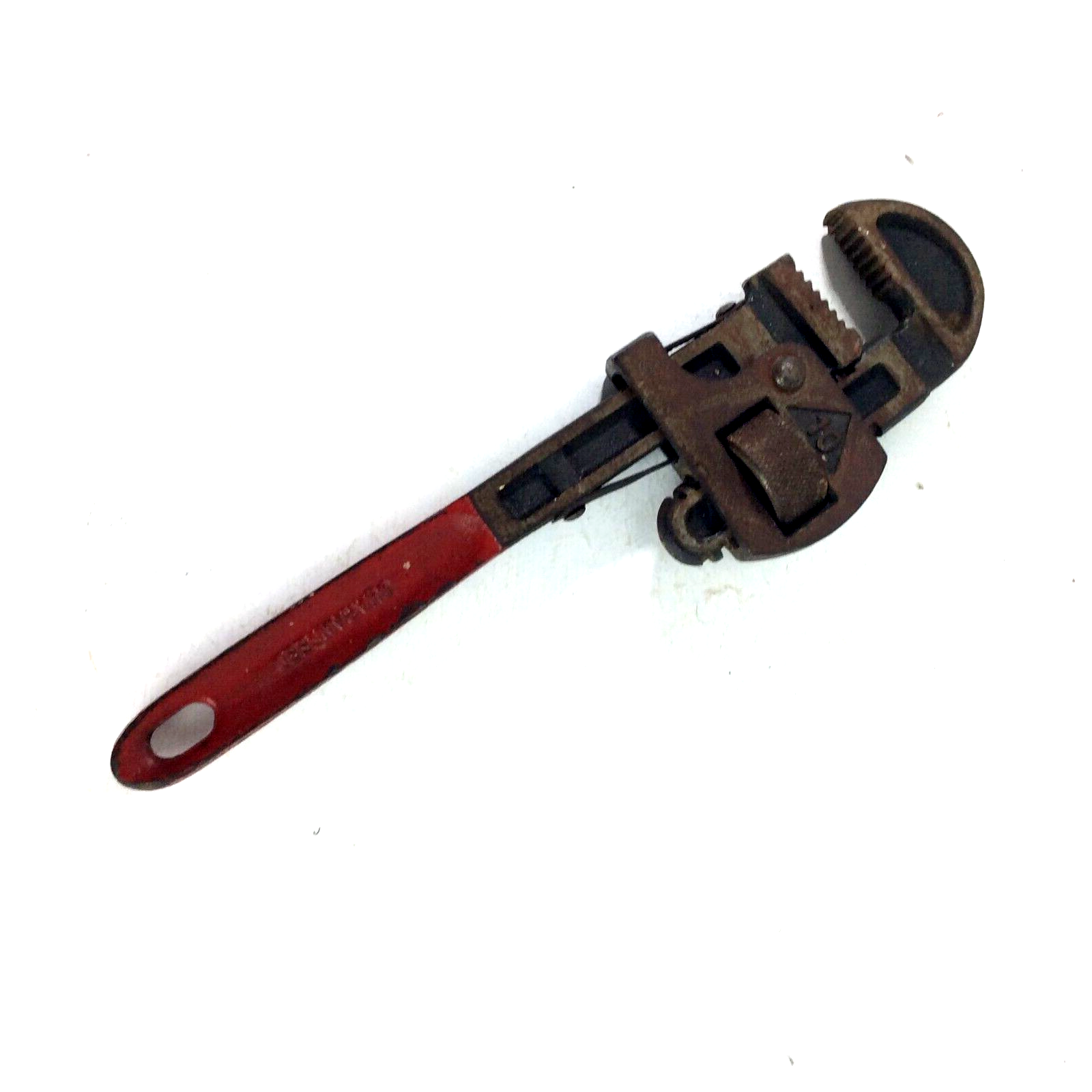 Vintage Adjustable #10 Plumber's Monkey Pipe Wrench Spain Red