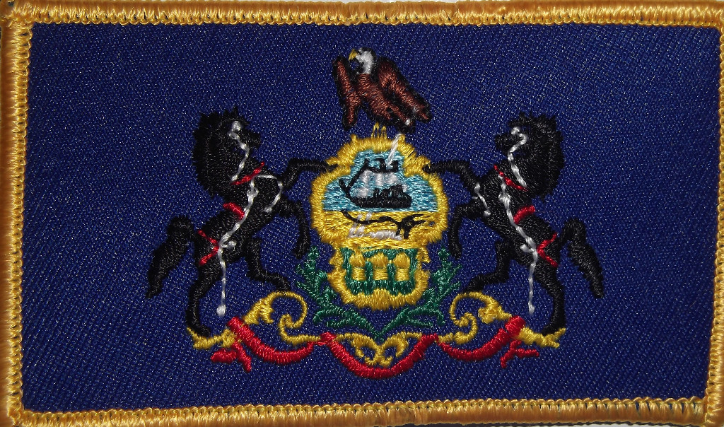 MOTORCYCLE PATCH - PENNSYLVANIA STATE FLAG PATCH