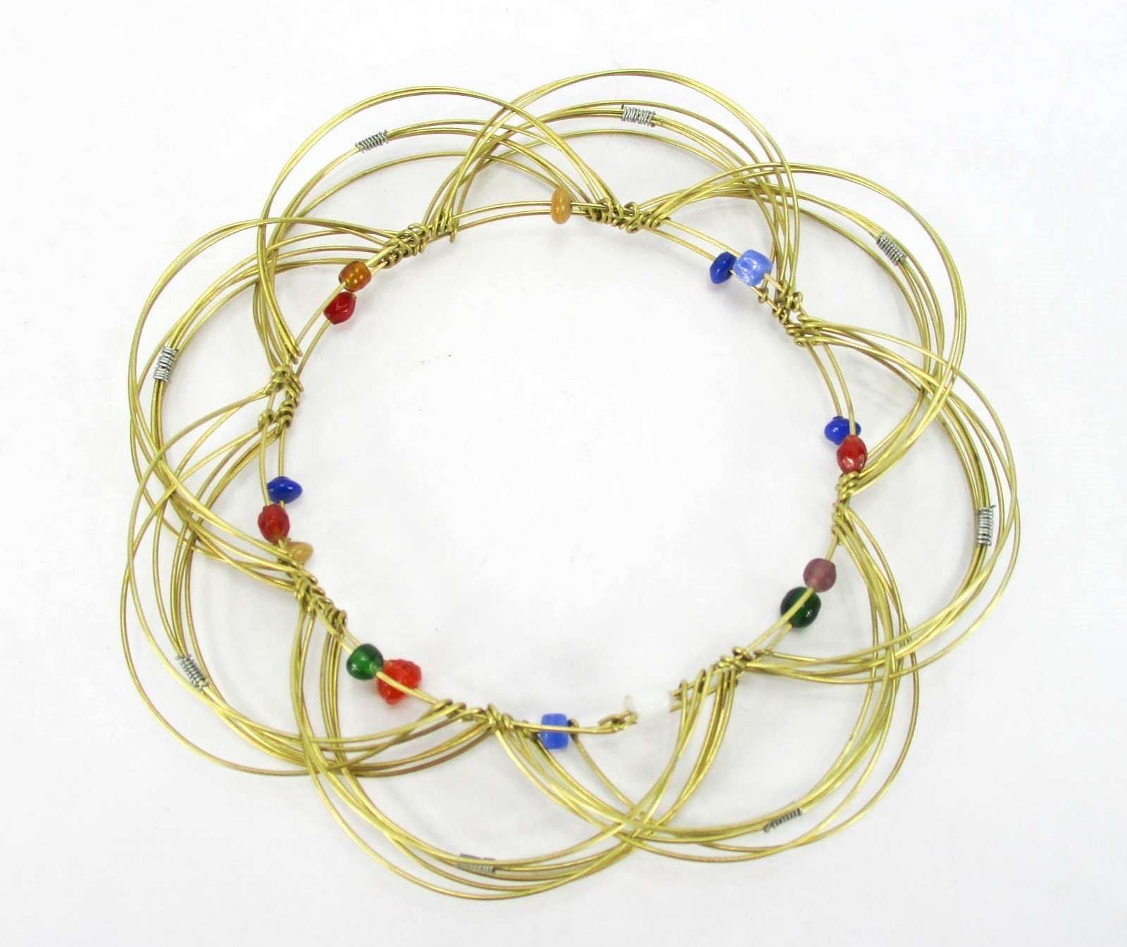 Brass Wire Mandala Meditation Tool 3D Toy Flexi Sphere Magic Loops Double
