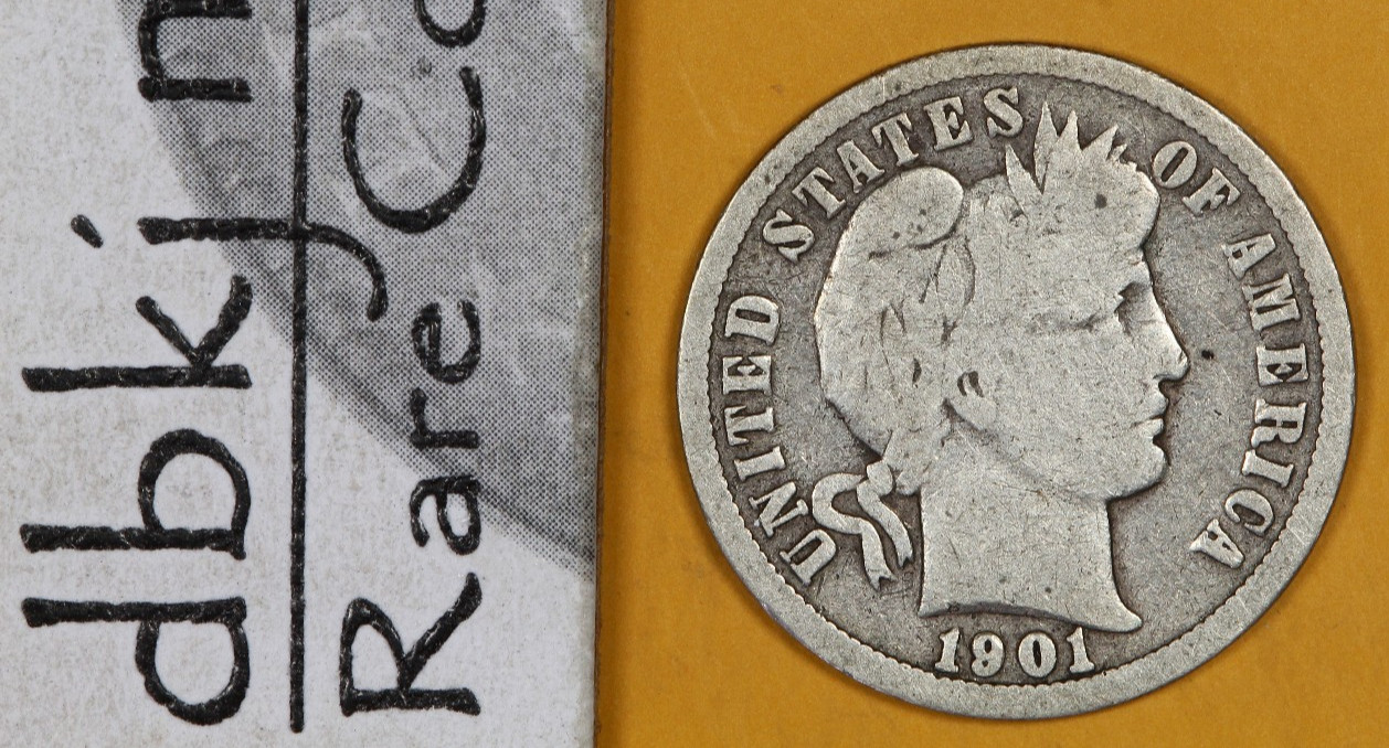 1901 O - Liberty Head "Barber" Silver Dime 10¢ - VG - Very Good dbkjC