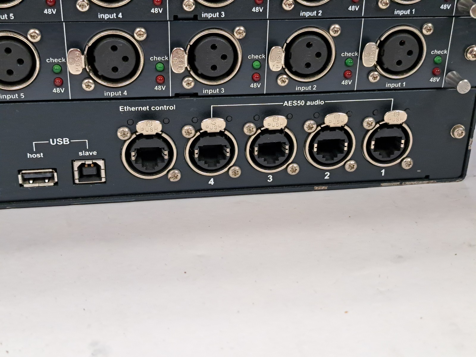 Midas DL351 Modular Stage Box with 8 DL441 Mic Line Input Card 64 Inputs