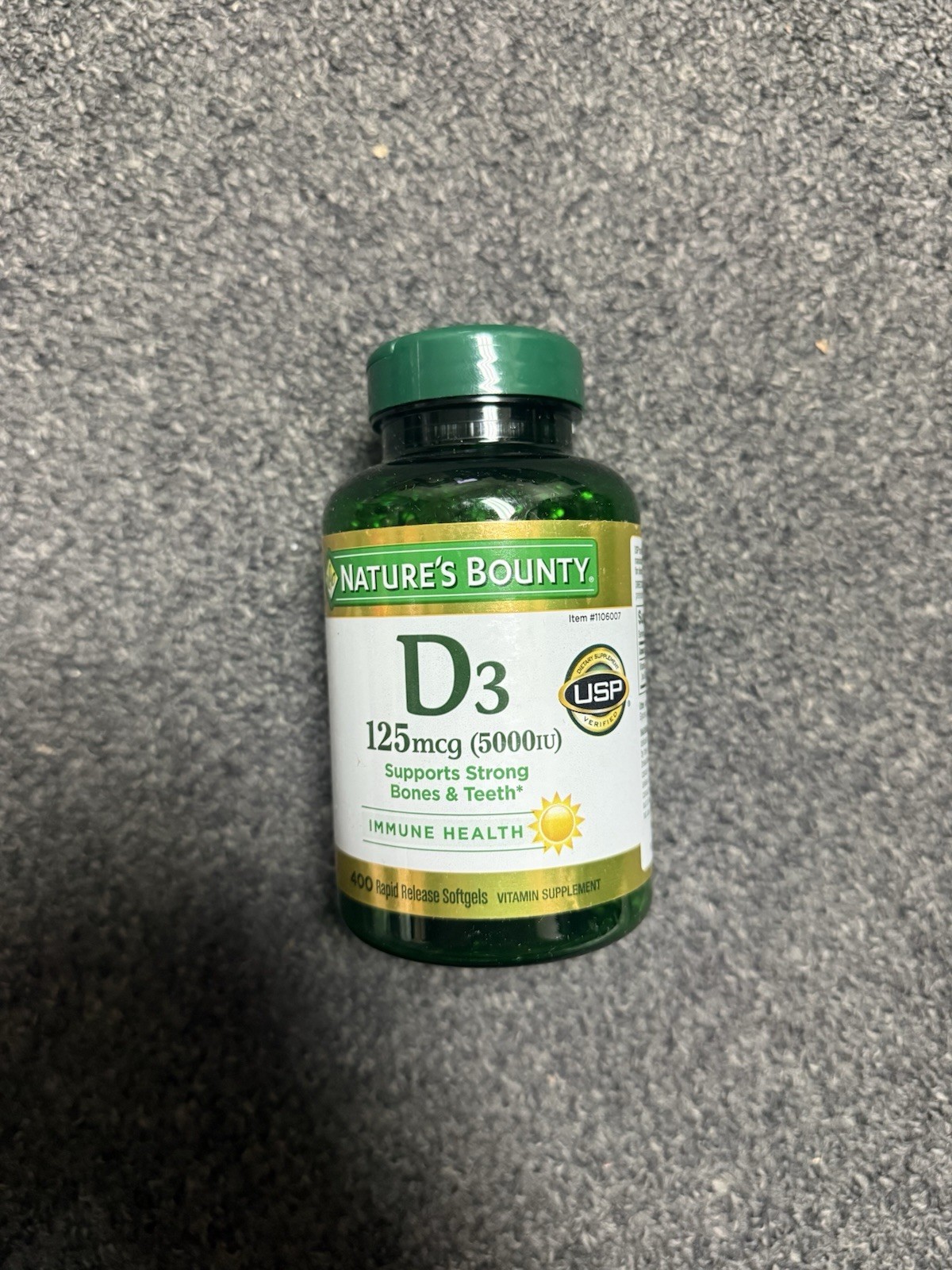 Nature’s Bounty 9698 Vitamin D3 Suppliments - 400 Softgels