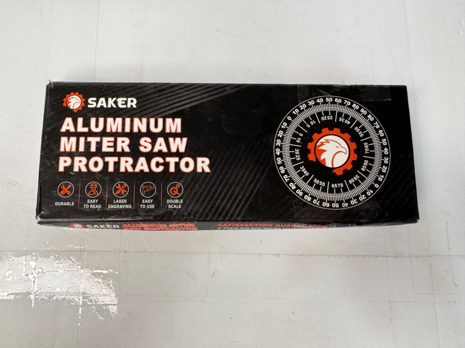 SAKER GJ16311-E001 ALUMINUM MITER SAW PROTRACTOR ORANGE
