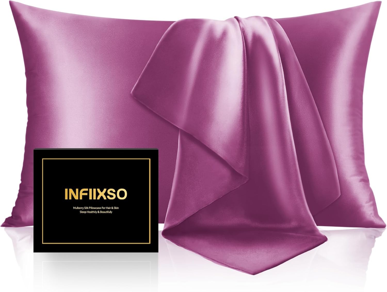 Silk pillowcase, set of 2, standard size (20x26 inches)