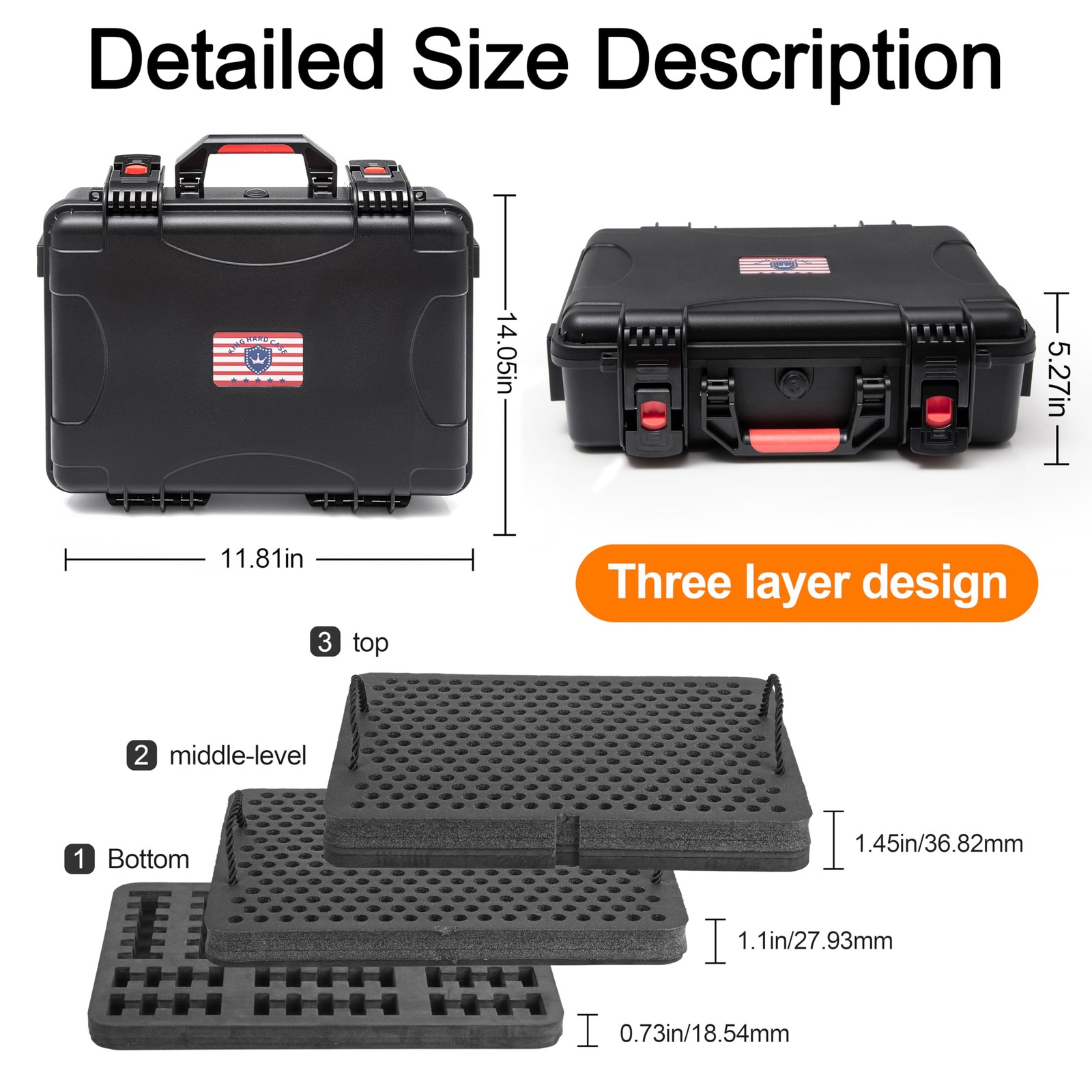 Kinghardcase 600 Rounds 10mm Ammo Storage Case 600 Round Case, black