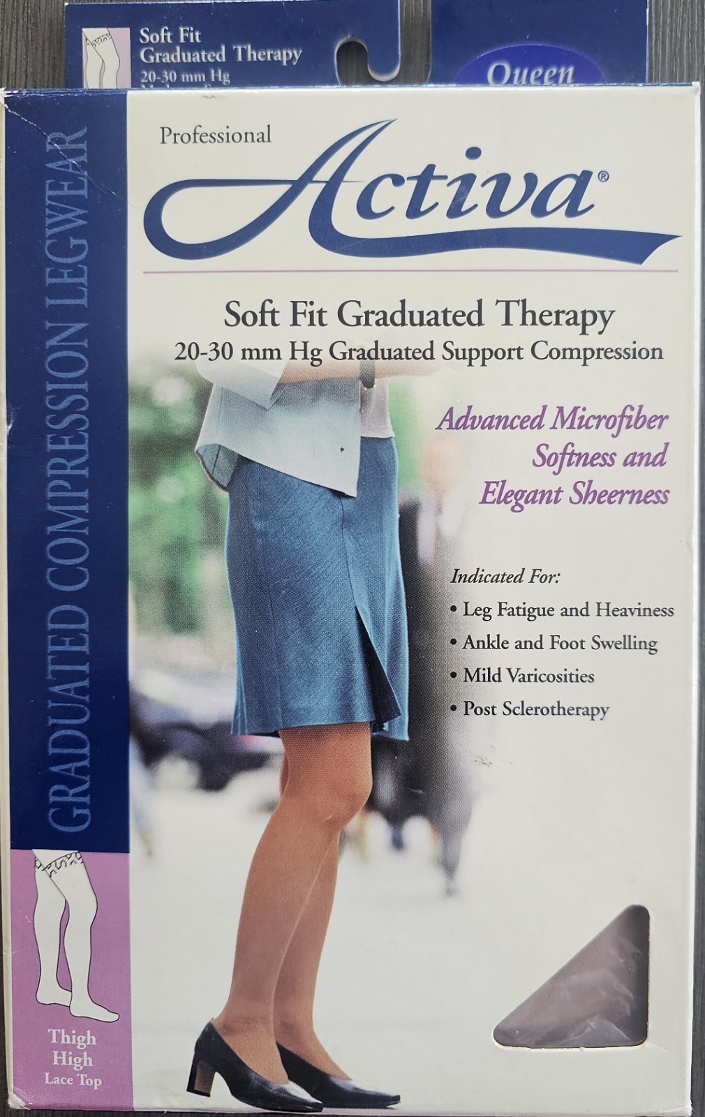 Activa Soft Fit  Thigh High w/Lace Top 20-30 mmHg Queen Beige H3805 Legwear