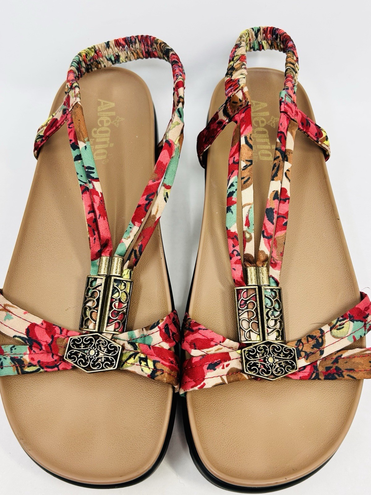 Alegria Women's Roz Get Away Tan Tropic Sandals Sz EUR 40 US 9-9.5 Comfort
