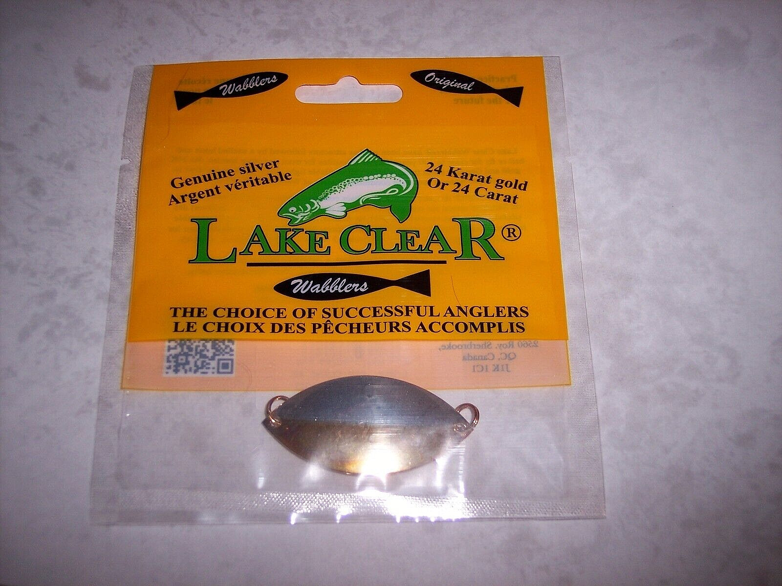 Lake Clear Wabbler Flasher Trout Flasher Gold Plate  Silver Plate 2" Spoon