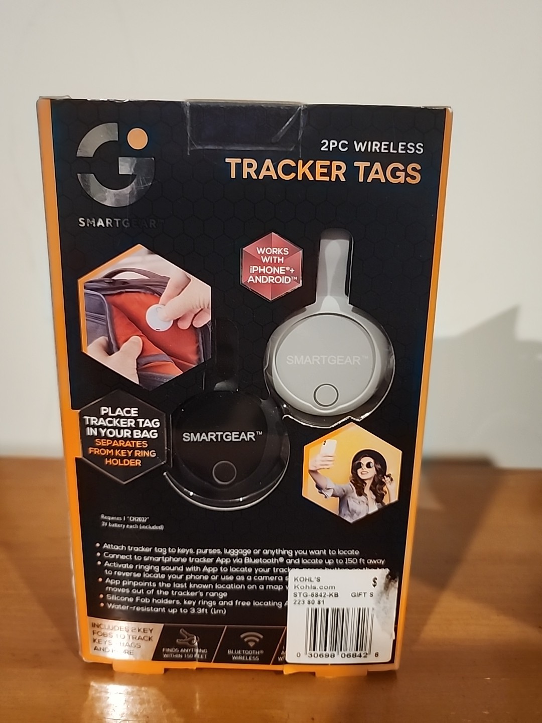 2piece Wireless Tracker Tags By Smartgear New Unopened Box iPhone Or Android