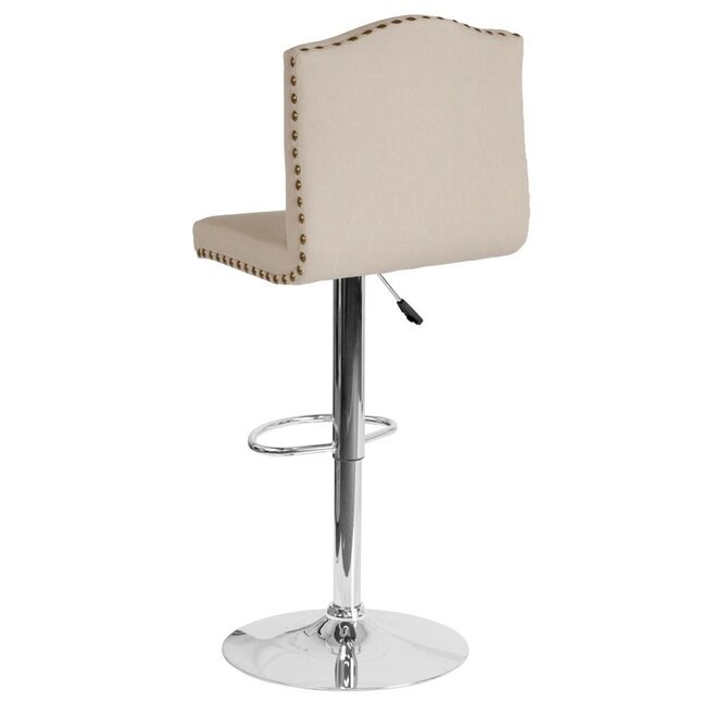 Flash Furniture Foam And Metal Bar Stool In Beige Fabric DS-8111-BGE-F-GG