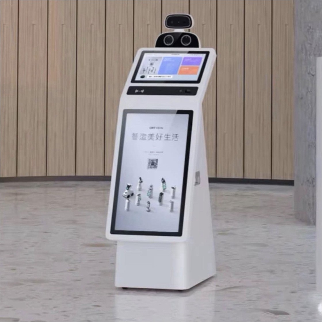 CioT Reception Robot Touchscreen POS Kiosk with Dual Display Screens