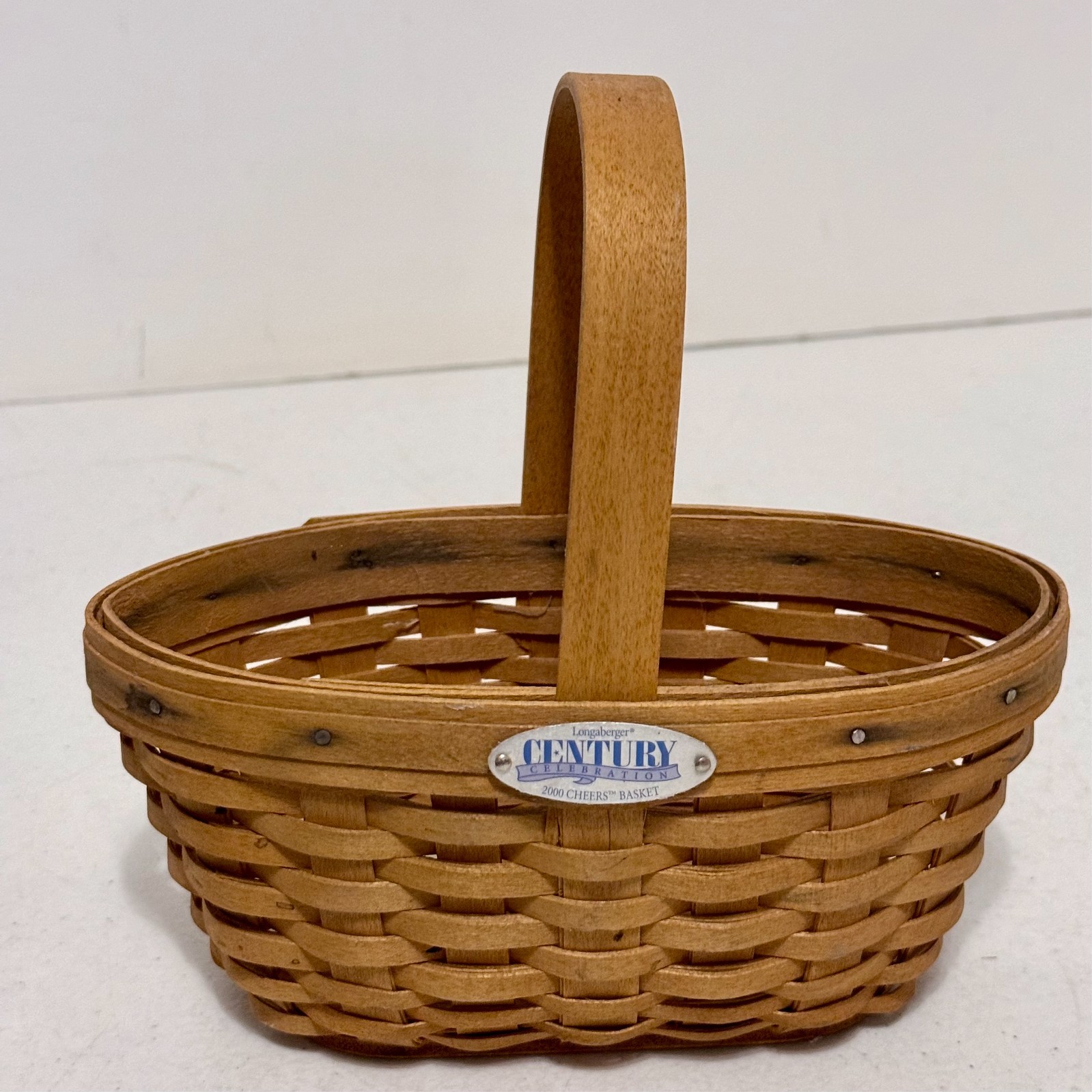 Vintage Longaberger Century Celebration Cheers Handwoven Basket 2000 8" x 4.5"