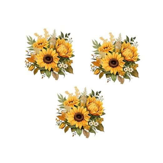 Sunflower Wall Decor Pack of 3 - 11.4x11.4 Inch for Living Room, Kitchen,
