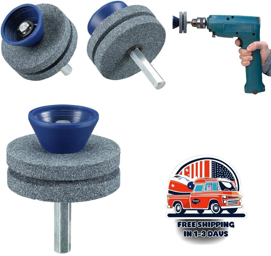 Afilador de cuchillas para cortacésped de corindón de doble capa (gris) US NUEVO
