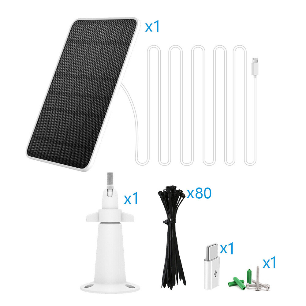 4W Solar Panel for Eufy Eufycam Cam E/2C/E/2 Pro Wall Mount W/ 9.8ft Power Cable