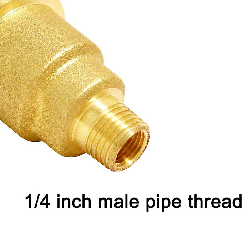 Solid Brass QCC1 Nut Propane Gas Fitting Adapter 1/4" Male Pipe Thread Connector