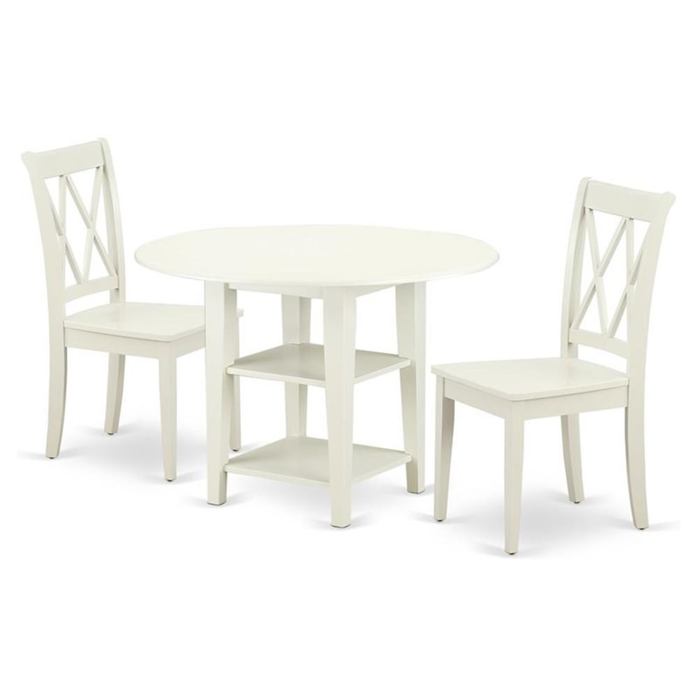 Atlin Designs 3-piece Dining Set with X-Back Chairs in Linen White