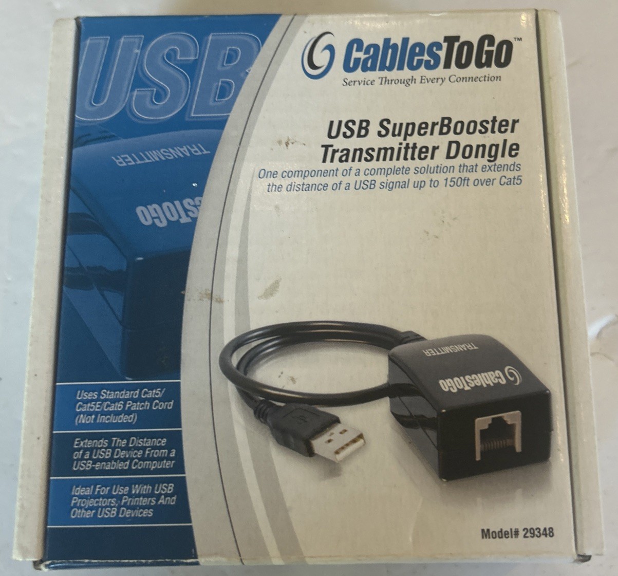 C2G 29348 USB 1.1 over Cat5 Superbooster Extender Dongle Transmitter, Black