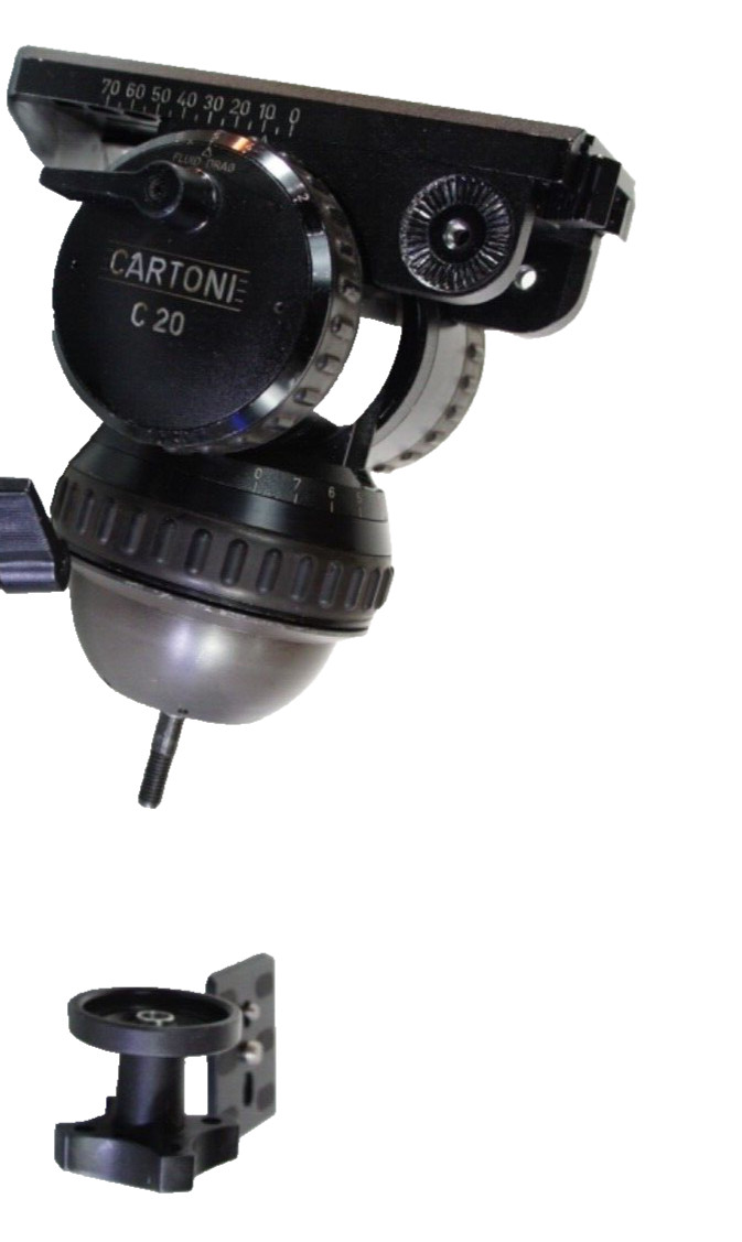 CARTONI MASTER FLUID HEAD C 20 TIE DOWN KNOB WEDGE CAMERA PLATE SERVICED 77Lbs🔥