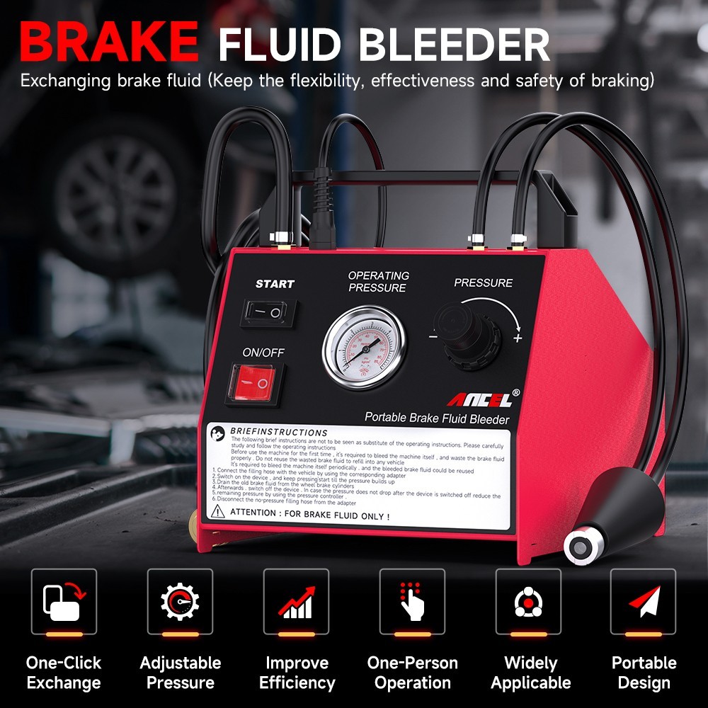 ANCEL BR2000 Electric Brake Fluid Bleeding Exchange Machine Adjustable Pressure