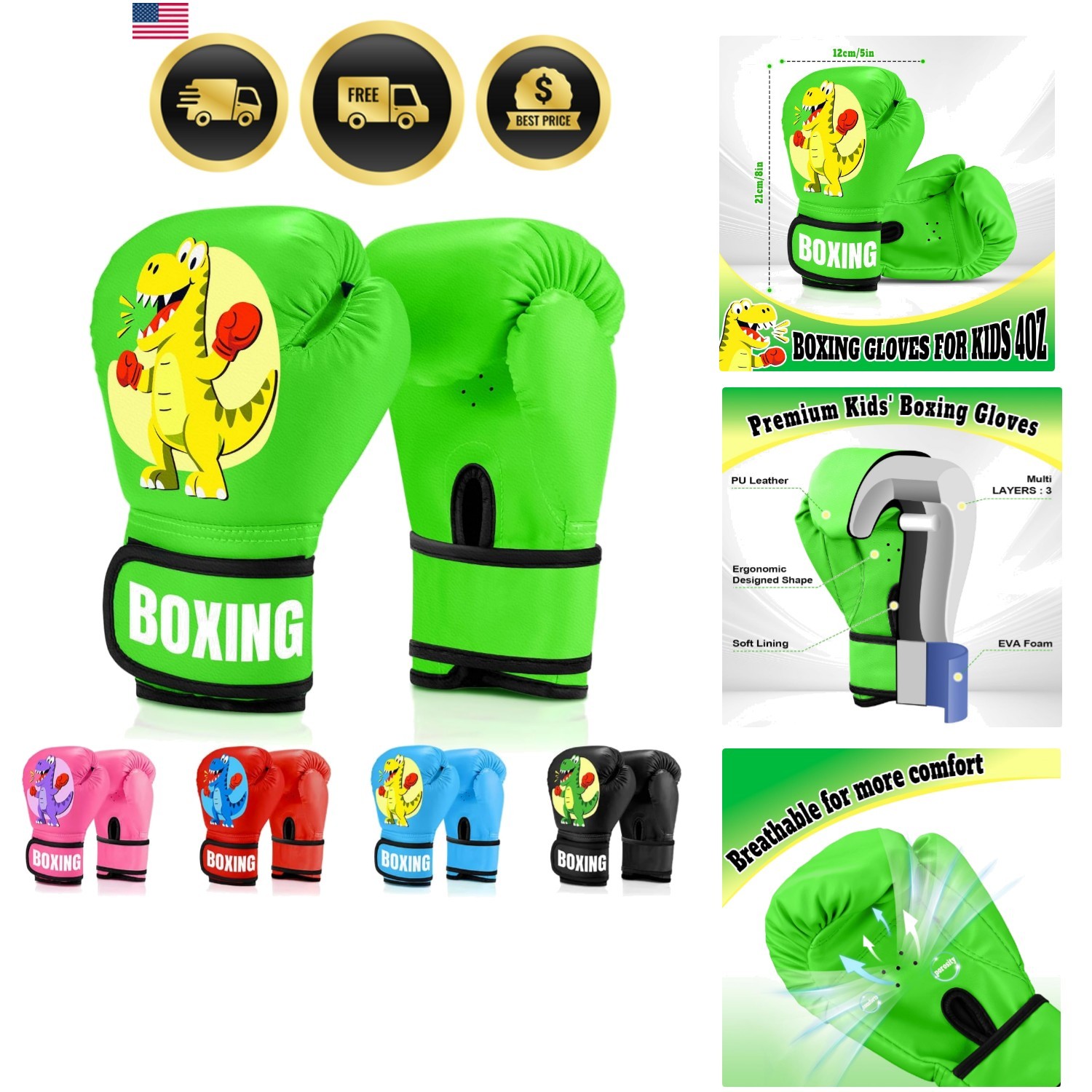 Kids Boxing Gloves for Boys & Girls, Youth Boxing Training Gloves for Kids Ag...
