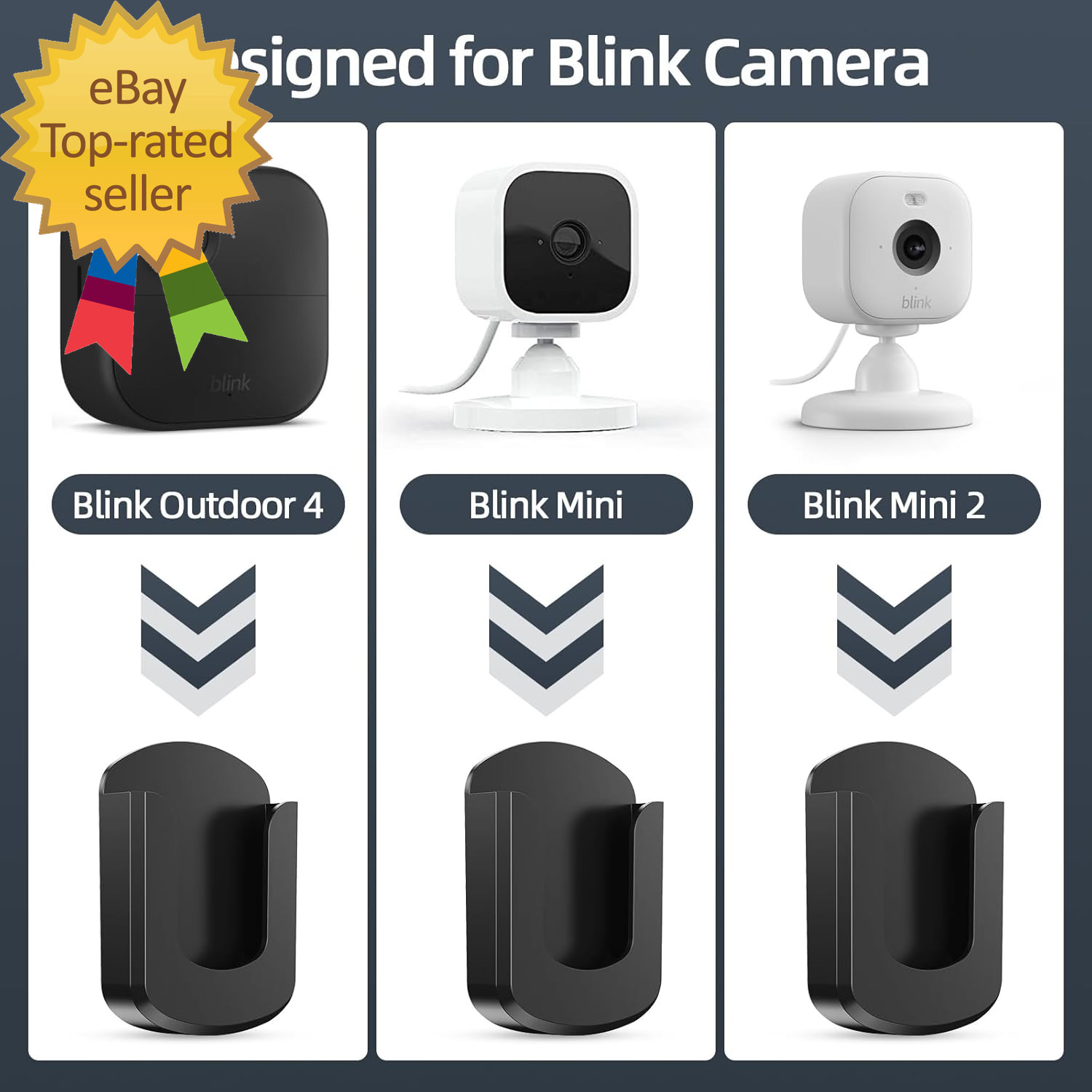 Blink Camera Mount 3 Pack Adhesive Wall Mount Bracket for Blink Outdoor