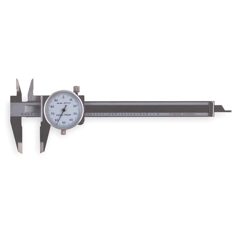 WESTWARD 6XU77 Dial Caliper,0-4 In,1.0 In Jaw 6XU77