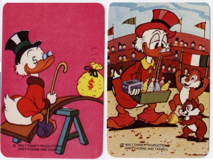 VINTAGE Disney Blank Back Swap Cards: Donald Duck Uncle Scrooge McDuck Chip Dale