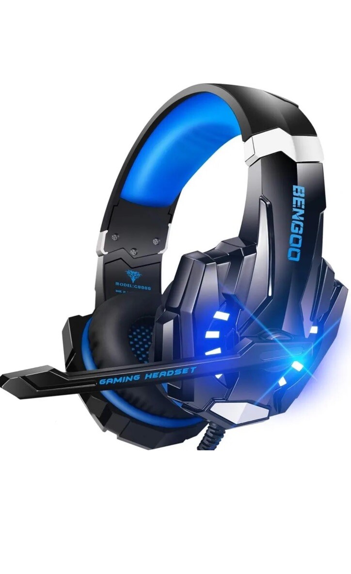 BENGOO G9000 Pro Gaming Headset LED Noise Cancelling Mic Soft Memory Earmuffs