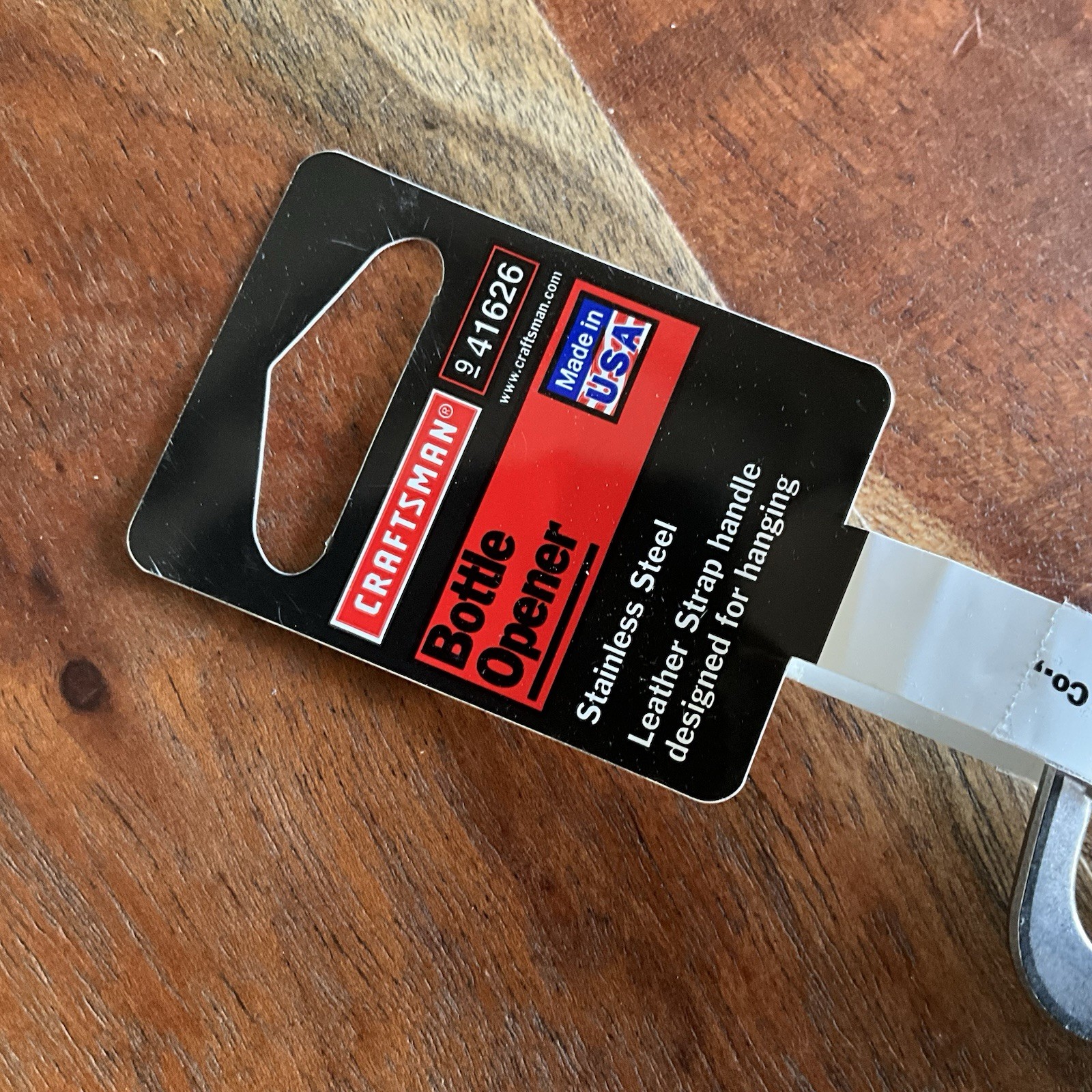 Craftsman 41626 Screwdriver Beer Bottle Opener - Leather Lanyard NEW