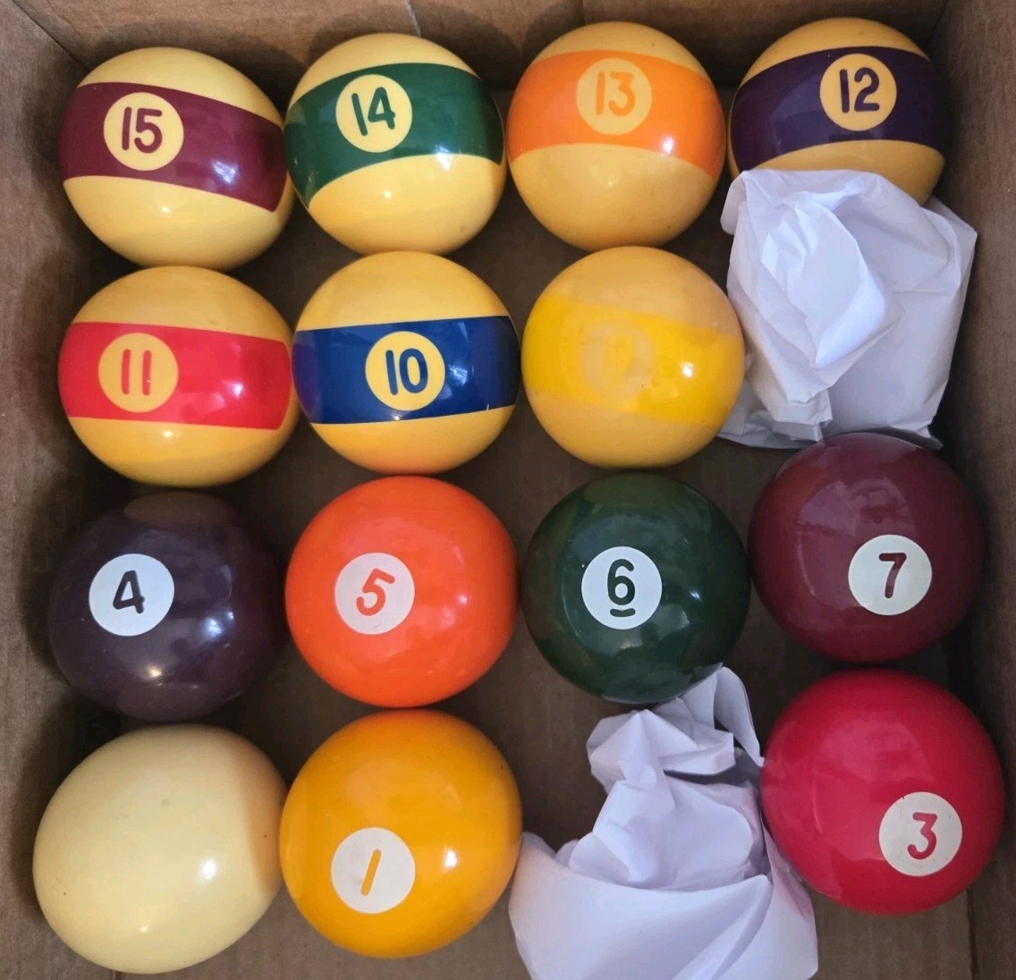 Vintage Billiard Pool Ball set 2 1/4" incomplete set Missing 2 & 8. Lot of 14