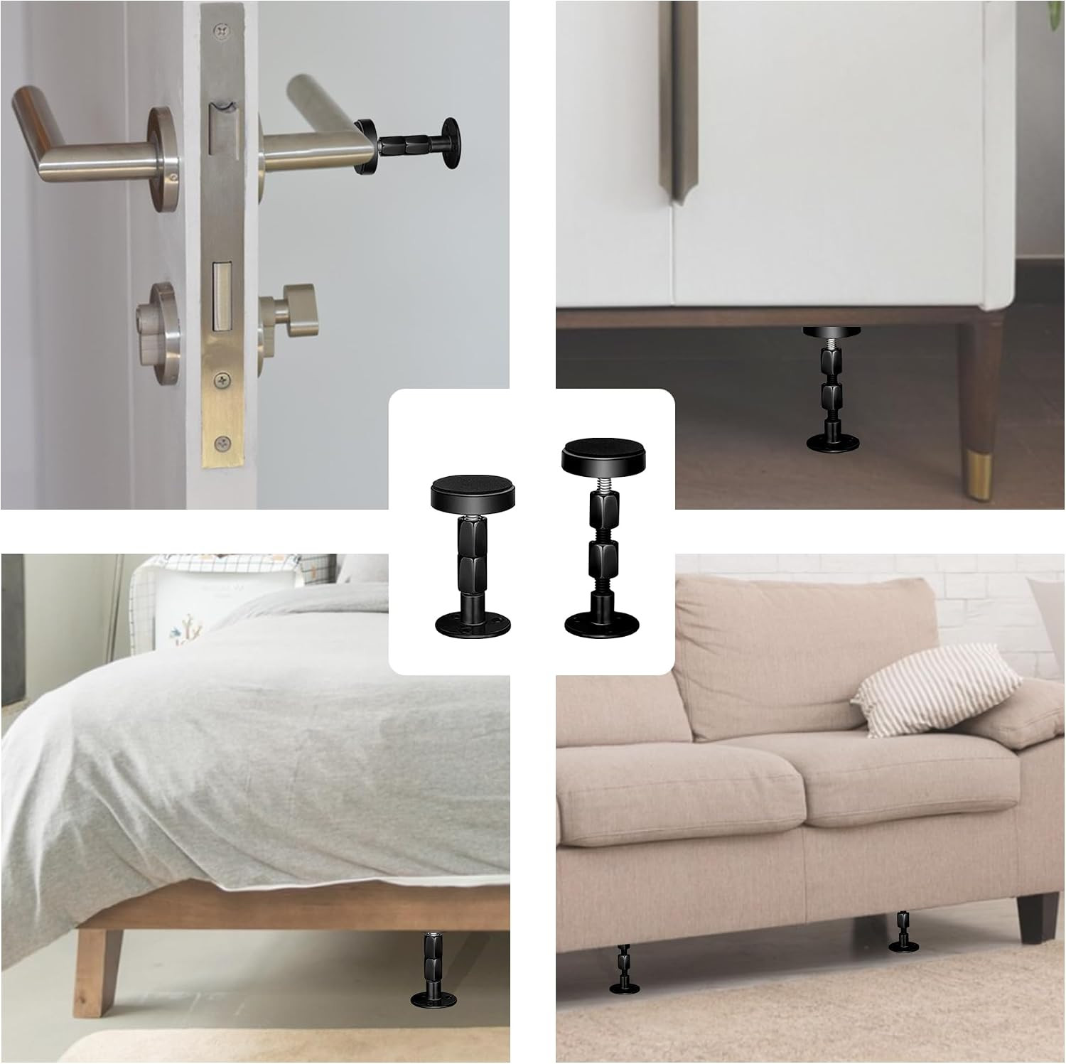 4PCS Headboard Stoppers for Wall, Adjustable Bed Frame Anti-Shake Tool, Bed W...