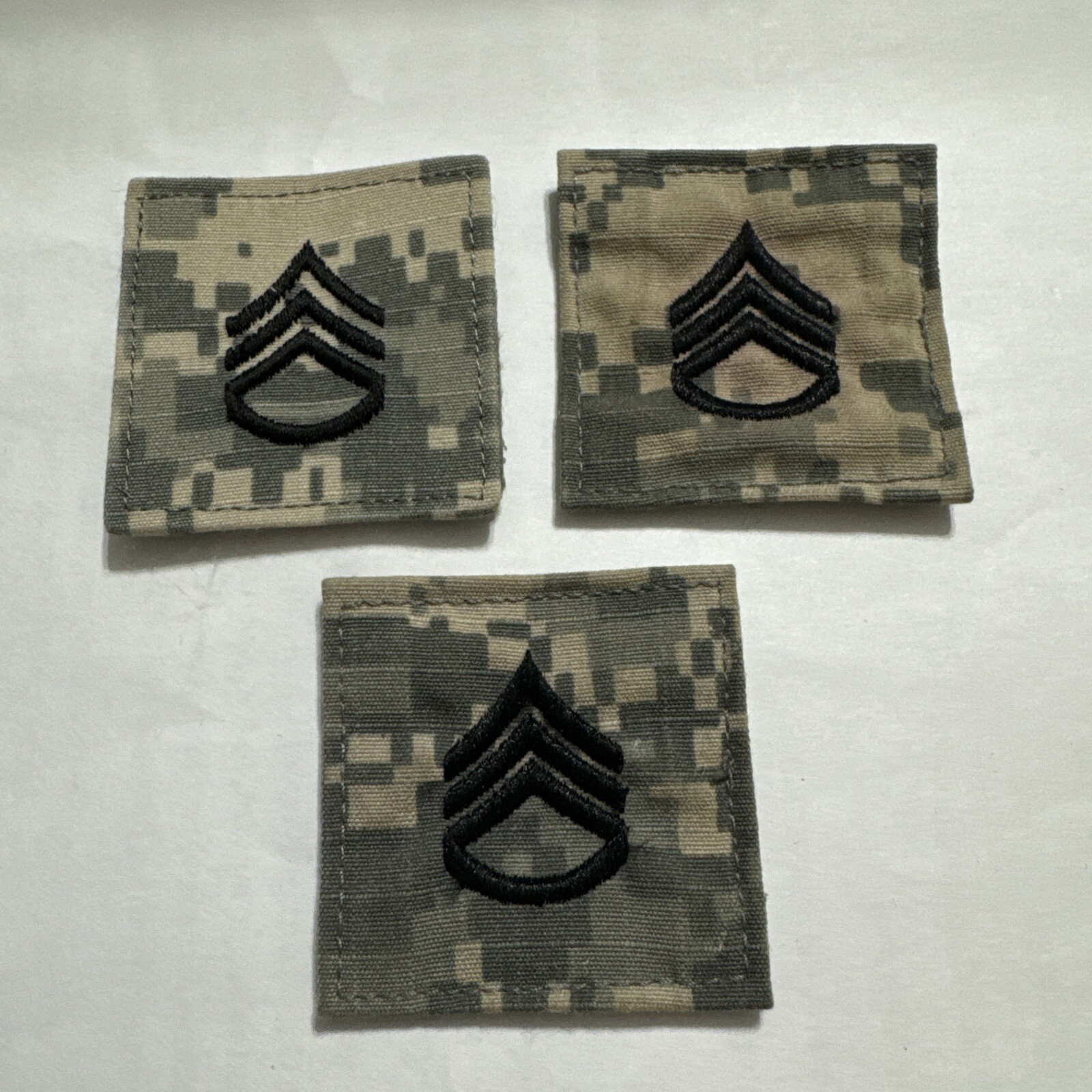 Lot of 2 US MILITARY ARMY PATCH HOOK AND LOOP BACK FOR ACUS SSG RANK STAFF SGT