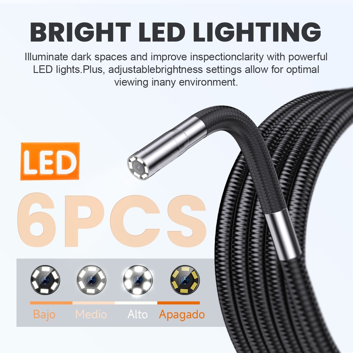 6 Leds Two-Way Articulating Borescope Camera Endoscope Inspection Camera 3.9MM
