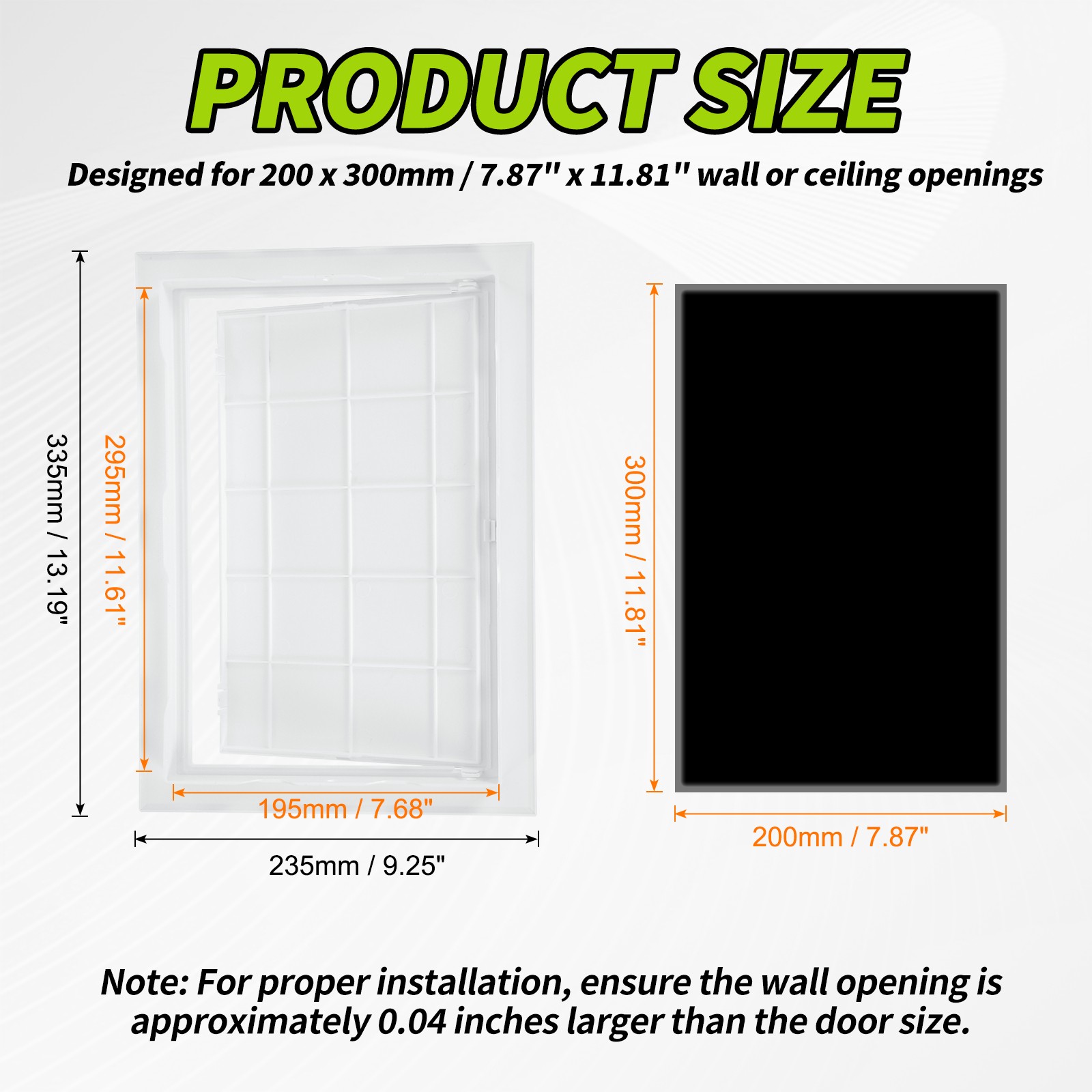 7.9x11.9 Inch Access Panel for Drywall and Ceiling, ABS Plastic Material (White)