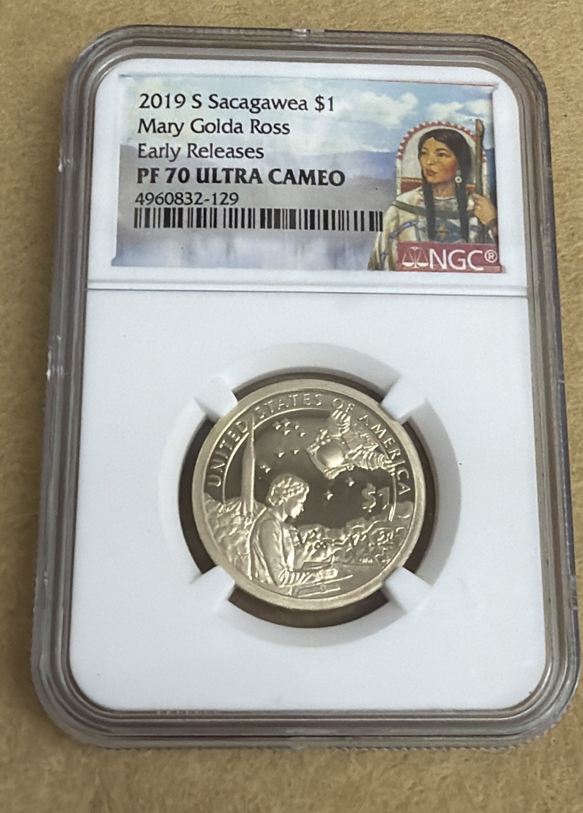 2019 S Sacagawea Dollar Mary Golda Ross Proof 1$ NGC PF70 ULTRA CAMEO ER