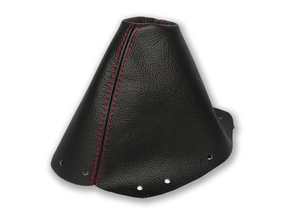 Gear Boot Cover For Nissan 300ZX Z32 1989-2000 Black Genuine Leather Red Stitch