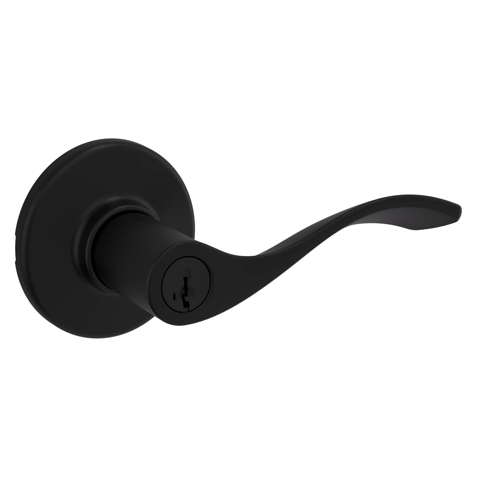 Kwikset Balboa Entry Door Handle with Lock and Key, Secure Entry, Matte Black