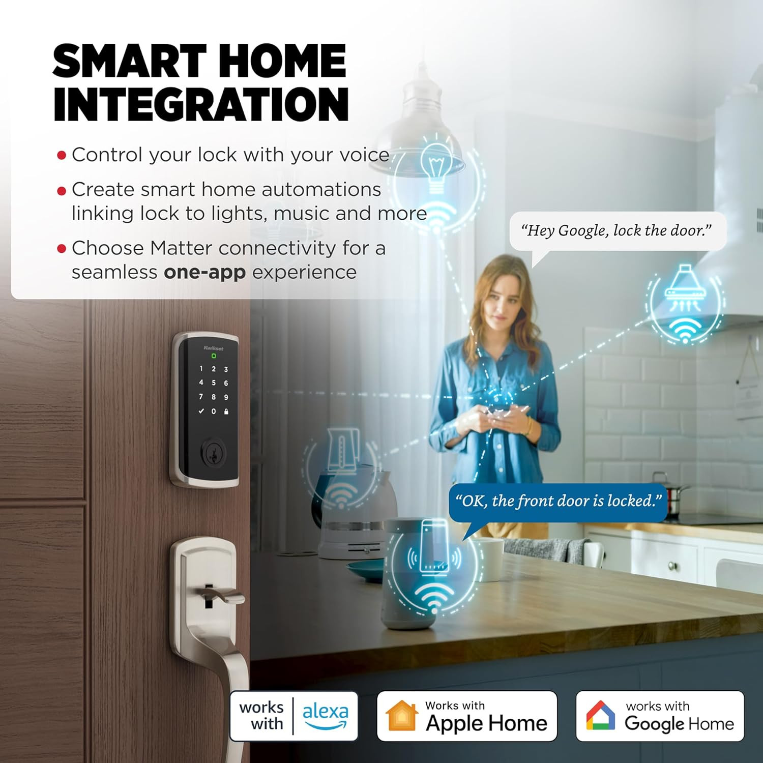 Halo Select Smart Lock Keyless Entry Door Lock Wi-Fi and Matter Enabled Deadbolt